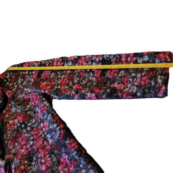 𝅺WOOL Blend Red Black Print Blazer Coat Jacket  Size 44  - NEW - Picture 6 of 7